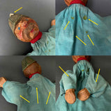 Decor-Spielzeug POLICEMAN Hand Puppet ~ 1950-60s rare!
