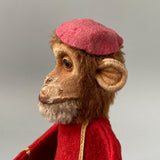 SCHUCO Bellhop Monkey Hand Puppet ~ 1920s Very Rare!