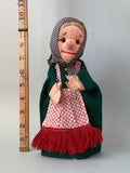SCHUCO Old Lady Hand Puppet ~ 1950s Rare!