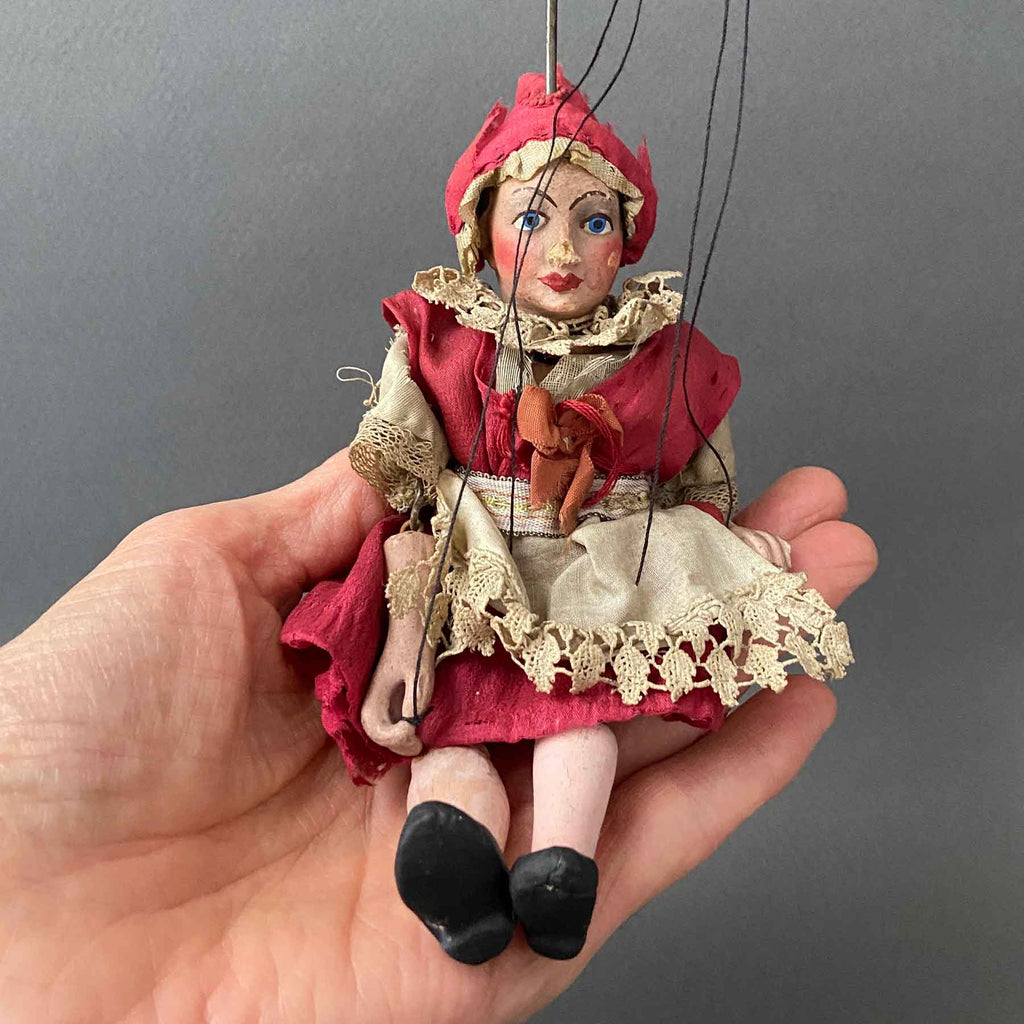 Antique GIRL Marionette ~ Czechoslovakia early 1900s Rare! – Once
