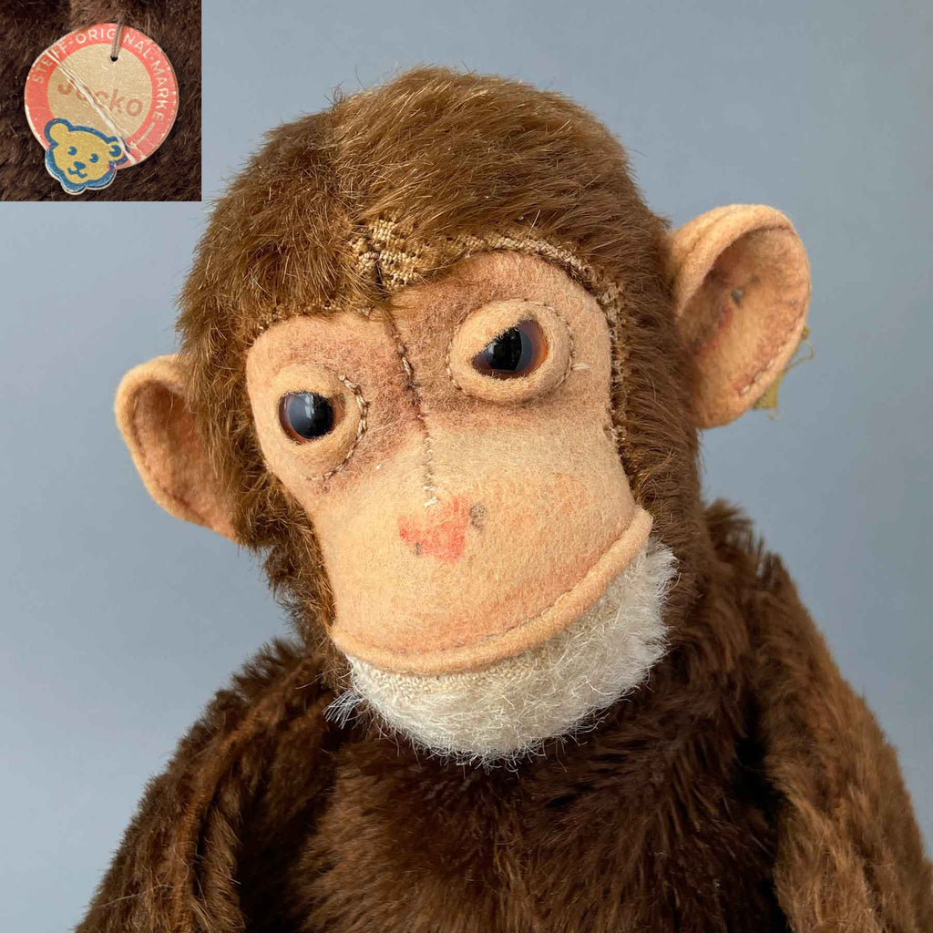 Vintage STEIFF Jocko Monkey Hand Puppet ~ ALL IDs 1952-53 Early