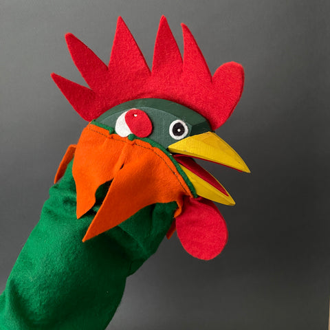 ROOSTER Hand Puppet by Lotte Sievers-Hahn ~ 70-80s Rare!
