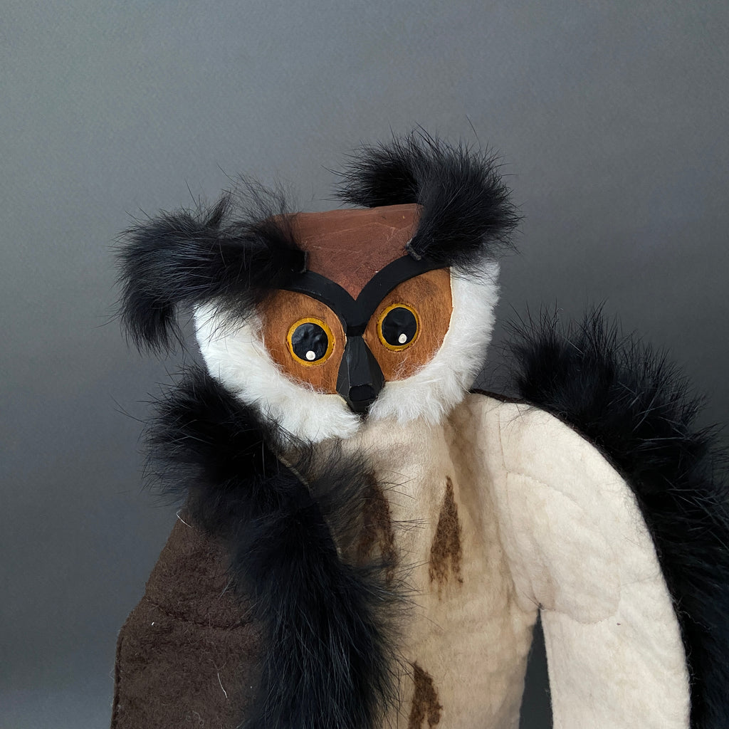 Sieve Puppet Vintage OWL Hand Puppet by Lotte Sievers-Hahn ~ 1960s – Once Upon A Puppet
