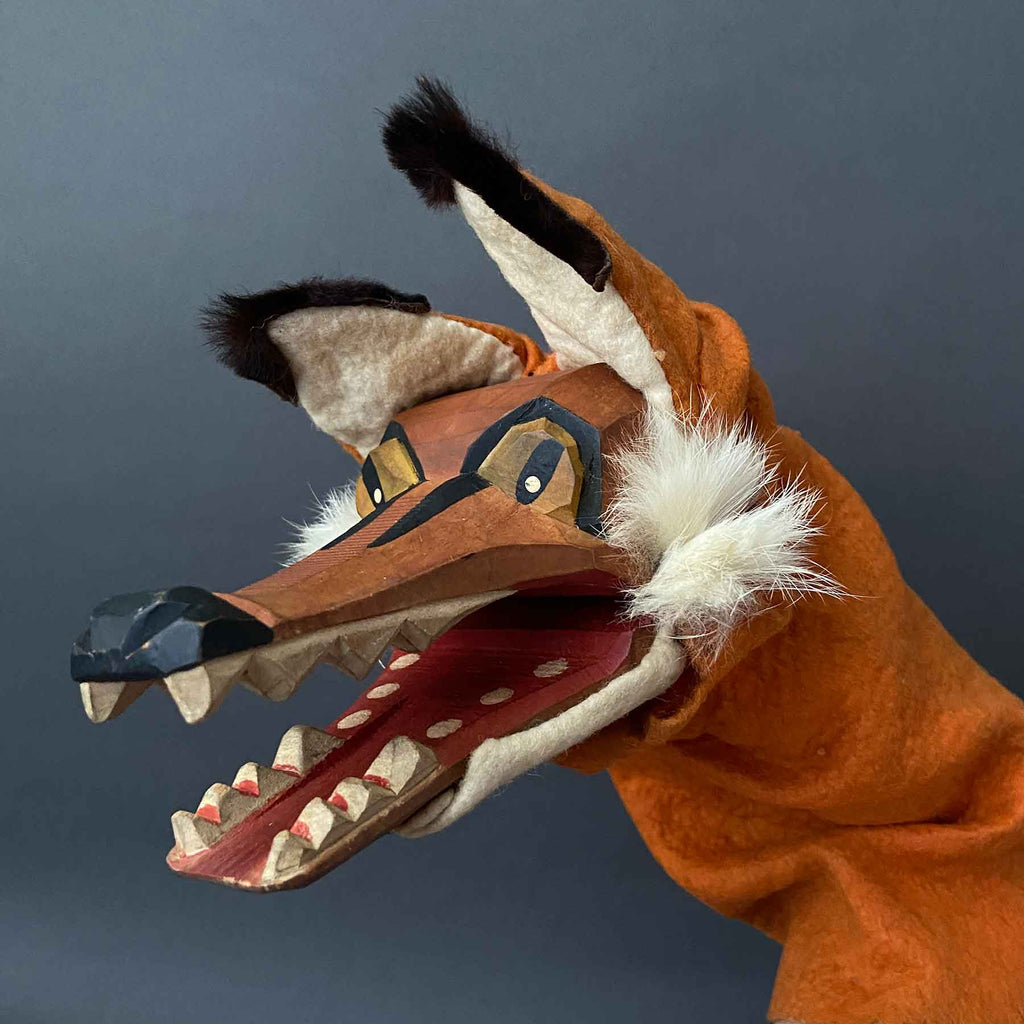 Sieve Puppet Vintage FOX Hand Puppet by Lotte Sievers-Hahn ~ 1960s – Once Upon A Puppet