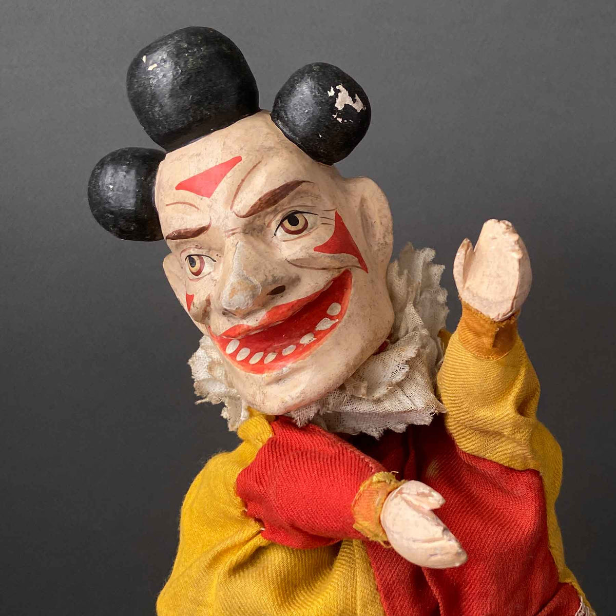 Old Puppet C Reddy Antique JOEY the CLOWN Hand Puppet ~ Late 1800s Punch and Judy Rare ...