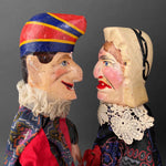 Mr PUNCH and JUDY Hand Puppets ~ 1920-30s Rare!