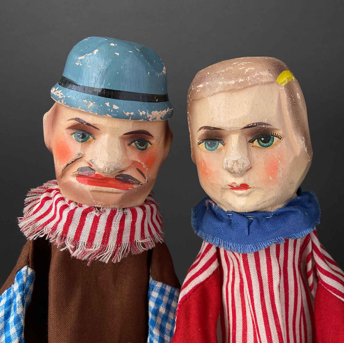 Toy PRETTY POLLY and GENTLEMAN Hand Puppets ~ Early 1900s Punch and ...
