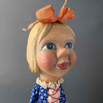 Bross BLOND GIRL Hand Puppet ~ 1950s Rare!