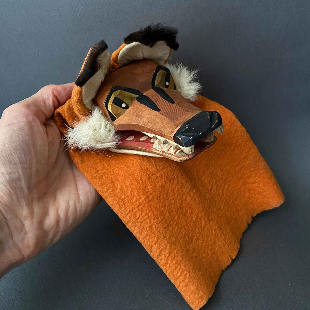 Sieve Puppet Vintage FOX Hand Puppet by Lotte Sievers-Hahn ~ 1960s – Once Upon A Puppet