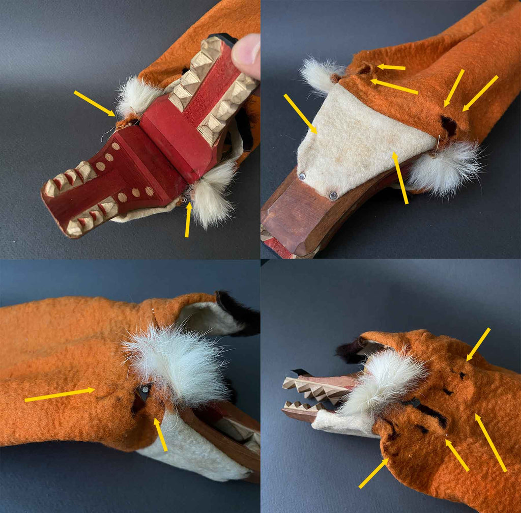 Sieve Puppet Vintage FOX Hand Puppet by Lotte Sievers-Hahn ~ 1960s – Once Upon A Puppet