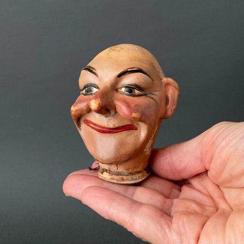 Bald Man Hand Puppet Head ~ 1930s