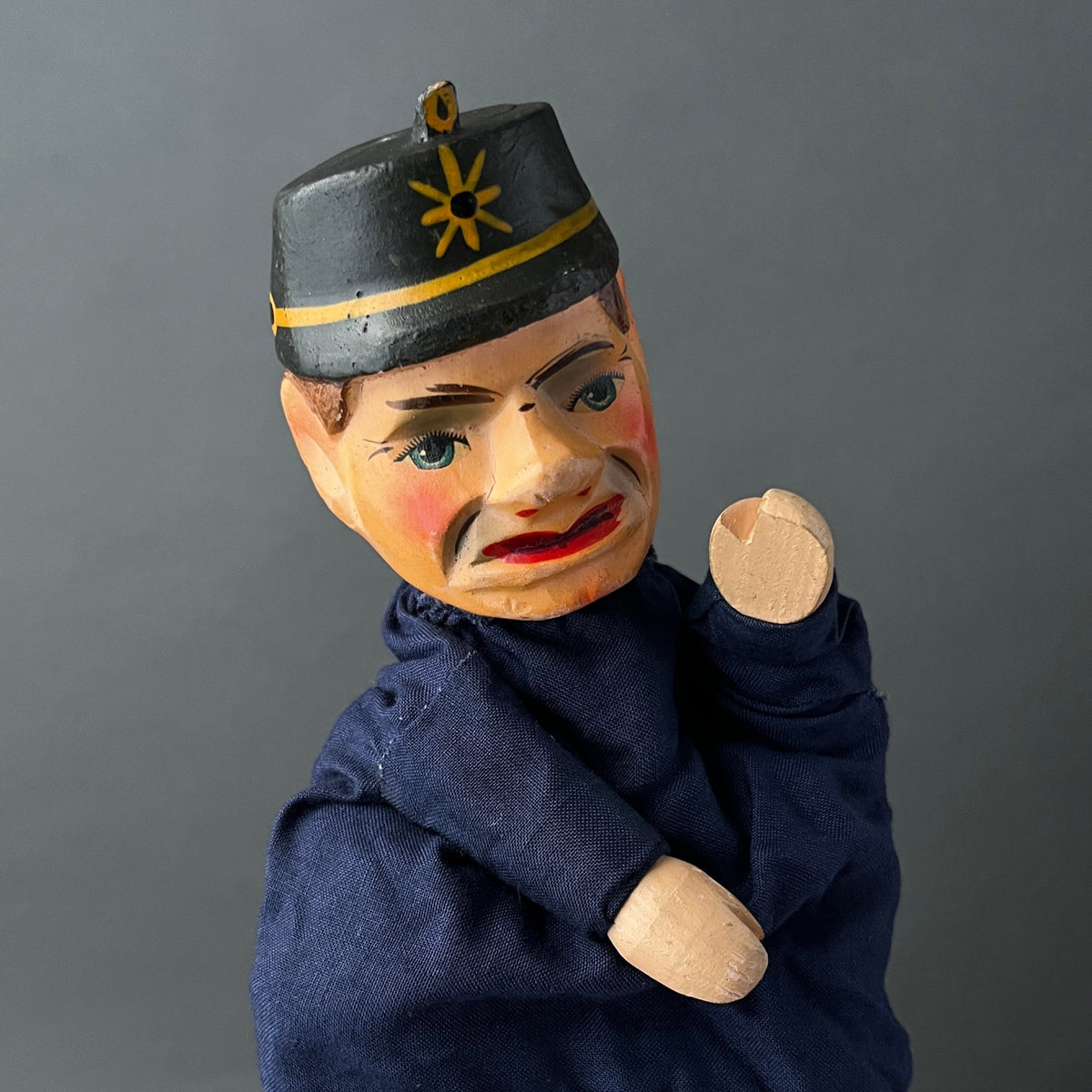 Inmate Hand Puppet Vintage CONSTABLE Hand Puppet ~ 1950s Punch and Judy – Once Upon A Puppet