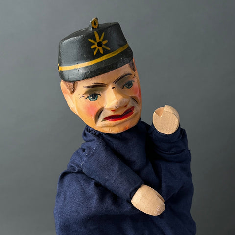 CONSTABLE Hand Puppet ~ 1950s Punch and Judy
