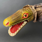 Large CROCODILE Hand Puppet ~ Late 19th c. Punch and Judy Rare!