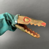 Decor-Spielzeug CROCODILE Hand Puppet ~ 1960s rare!
