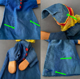 Decor-Spielzeug Mr PUNCH Hand Puppet ~ 1960s rare!
