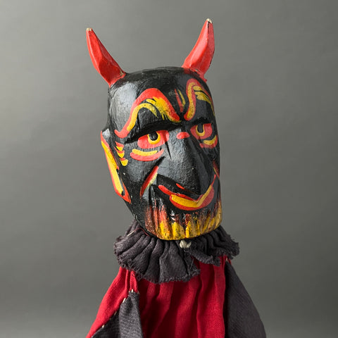DEVIL Hand Puppet ~ Early 20th c. Punch and Judy Rare!