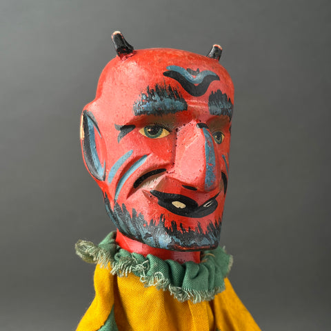 DEVIL Hand Puppet ~ Early 20th c. Punch and Judy