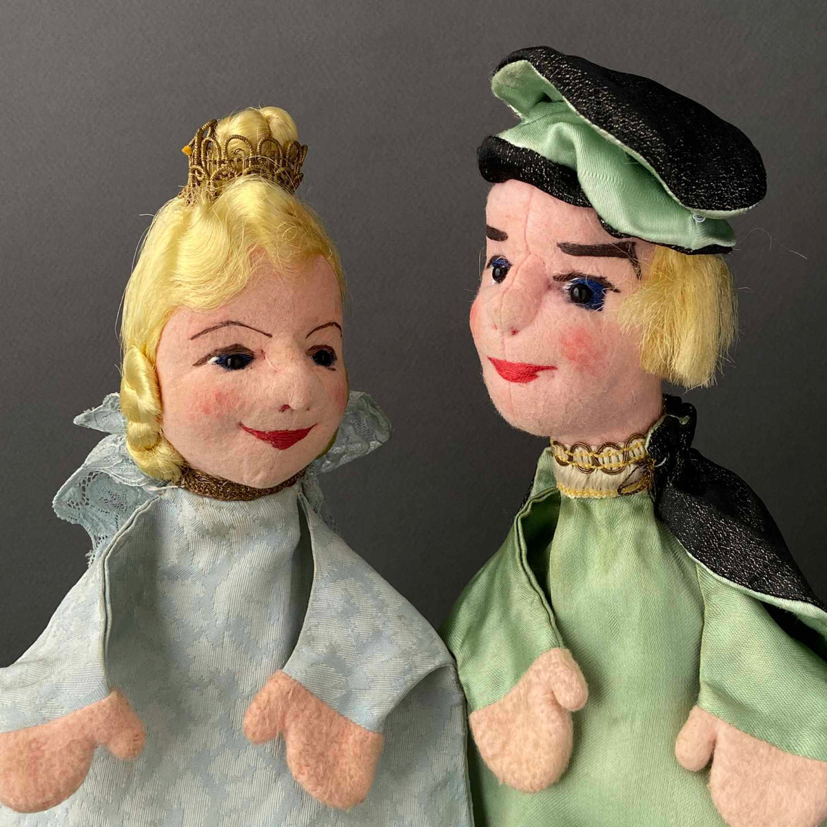Vintage PRINCE and PRINCESS Hand Puppets by Curt Meissner ~ Germany ...