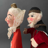 KING and QUEEN Hand Puppets by Curt Meissner ~ 1960s