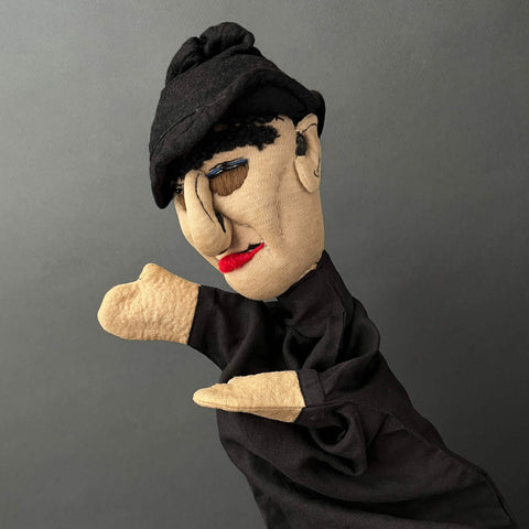 HATTED MAN Hand Puppet ~ by Edi Kallista 1920-40s Rare!