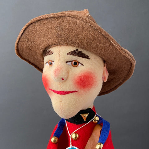 KERSA CANADIAN MOUNTY Hand Puppet ~ 1960s