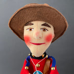 KERSA CANADIAN MOUNTY Hand Puppet ~ 1960s