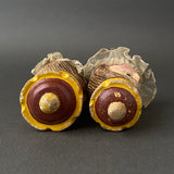 KING and QUEEN Hand Puppet Head ~ Early 20th c. Punch and Judy