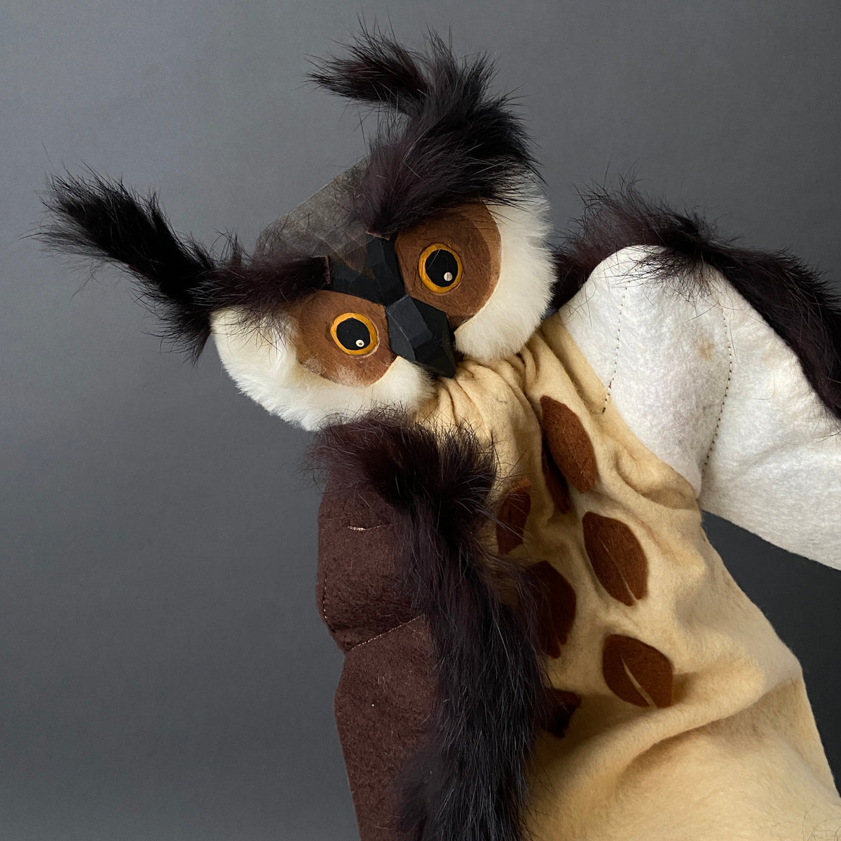 Sieve Puppet Vintage OWL Hand Puppet by Lotte Sievers-Hahn ~ 1960s – Once Upon A Puppet