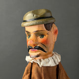 MUSTACHED MAN Hand Puppet ~ 1950s Punch and Judy