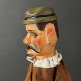 MUSTACHED MAN Hand Puppet ~ 1950s Punch and Judy