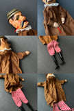 MUSTACHED MAN Hand Puppet ~ 1950s Punch and Judy