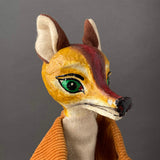 FOX Hand Puppet ~ Papier Mache 1960s