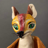 FOX Hand Puppet ~ Papier Mache 1960s
