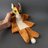 FOX Hand Puppet ~ Papier Mache 1960s