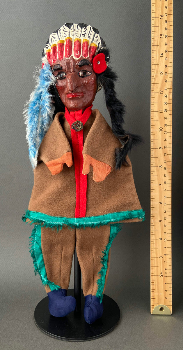 Vintage NATIVE AMERICAN Hand Puppet by Margarete Schröter ~ Papier ...