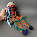 NATIVE AMERICAN Hand Puppet ~ Papier Mache 1960s