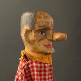 PINOCCHIO Hand Puppet ~ Early 20th c. Punch and Judy Rare!