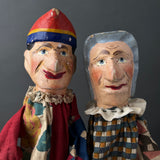 Mr PUNCH and JUDY Hand Puppets ~ Early 20th Century Rare!