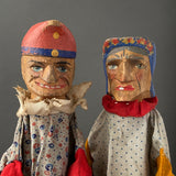 Mr PUNCH and JUDY Hand Puppet Set ~ Early 20th c.