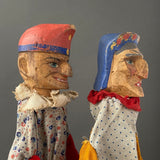 Mr PUNCH and JUDY Hand Puppet Set ~ Early 20th c.