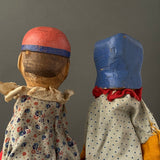 Mr PUNCH and JUDY Hand Puppet Set ~ Early 20th c.