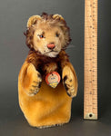 STEIFF Leo Lion Hand Puppet ~ 1958 ALL IDs Rare Early Model!