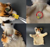 STEIFF Tiger Hand Puppet ~ ALL IDs 1952-58 Rare!