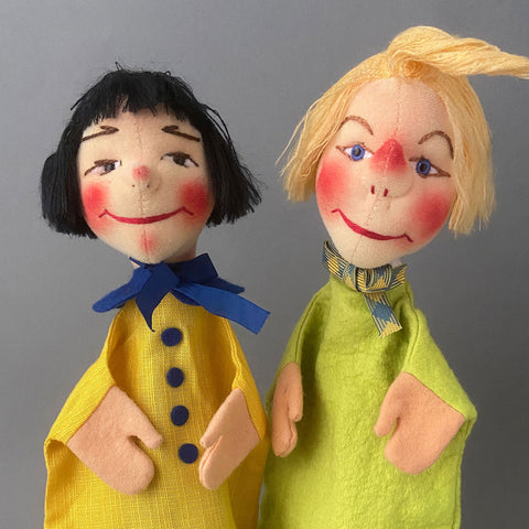 KERSA Max and Moritz Hand Puppets ~ 1960s Rare!