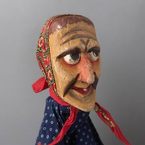 WITCH Hand Puppet ~ 1960s Punch and Judy