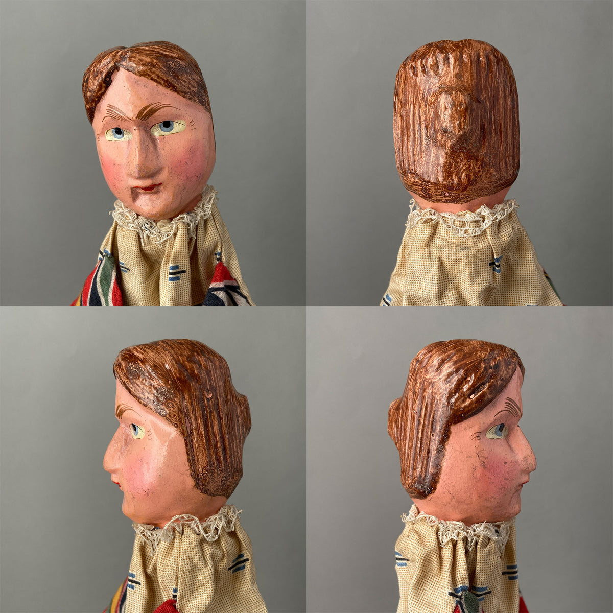 Antique Pretty Polly and Gentleman Hand Puppets ~ Early 1900s Punch and ...