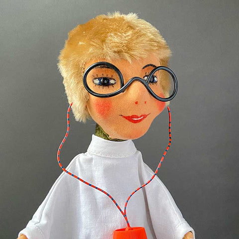 Else Hecht Doctor Hand Puppet ~ 1960s Rare!