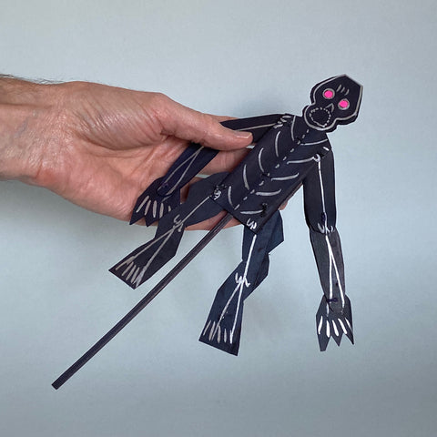 SKELETON Stick Puppet ~ Flip Toy Made in India