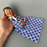 GIRL Hand Puppet ~ Decor-Spielzeug Swiss Made Toy 1950s